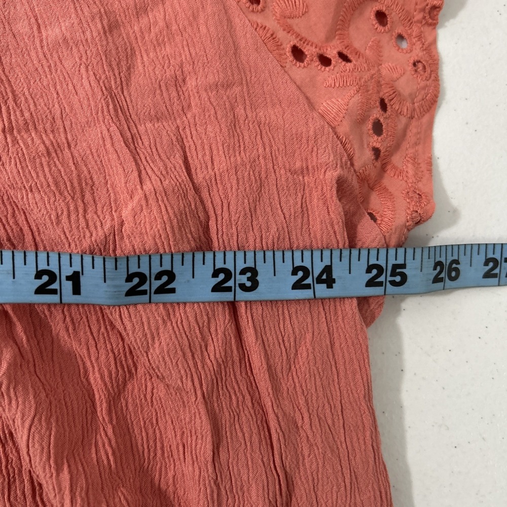 Style Co Blouse Womens 2X Coral Eyelet Boho‎ Coastal Classic Resort - Picture 6 of 7
